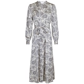 Cilian Abstract Paisley Dress Off White
